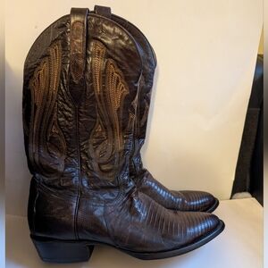 Corral Western Lizard Handmade Boots size 11 in EUC